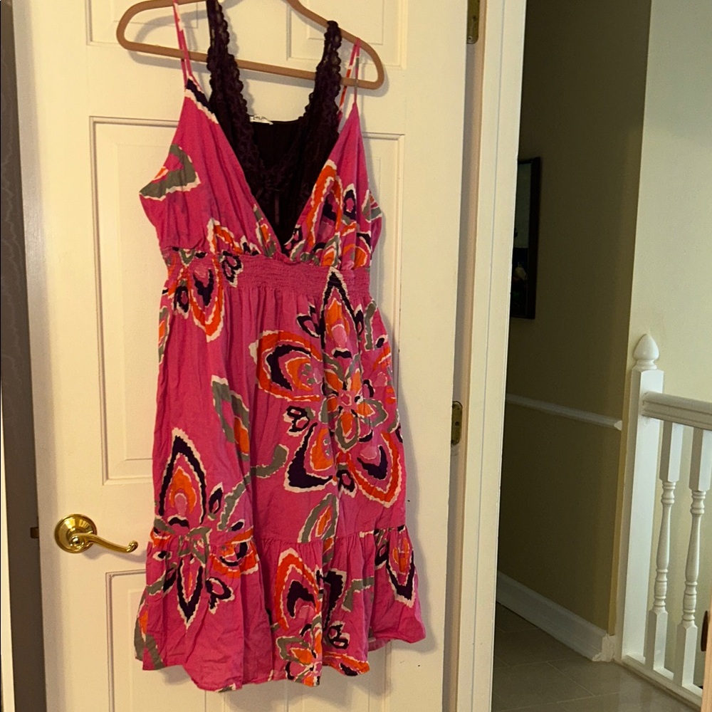 Felina Pink Floral Midi Dress